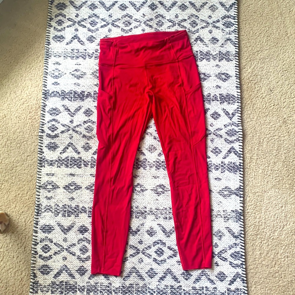 Lululemon fast and free dark red leggings 25"